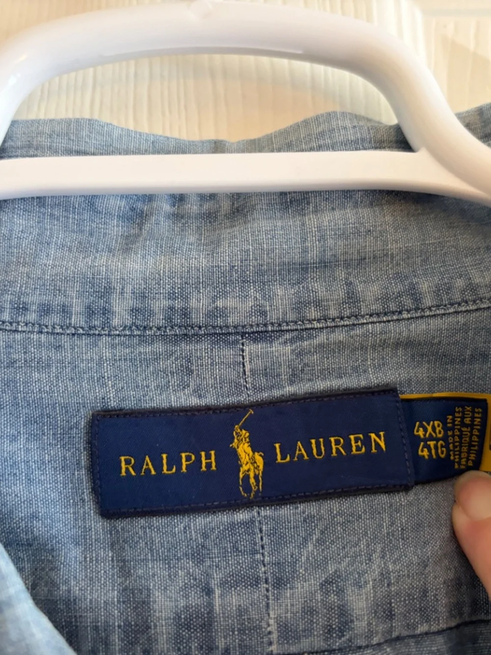 Men’s Ralph Lauren Big & Tall denim button down shirt 4XB